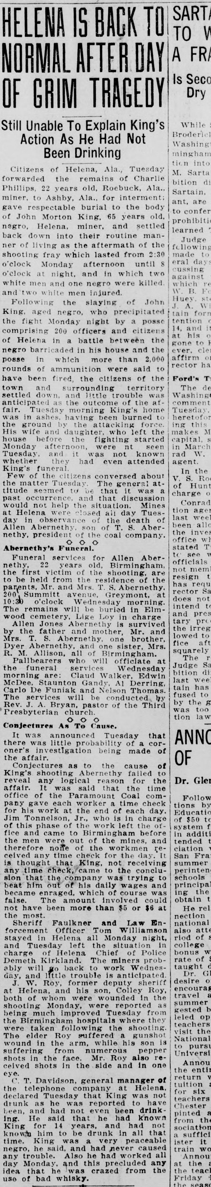 Helena Is Back To Normal After Day of Grim Tragedy